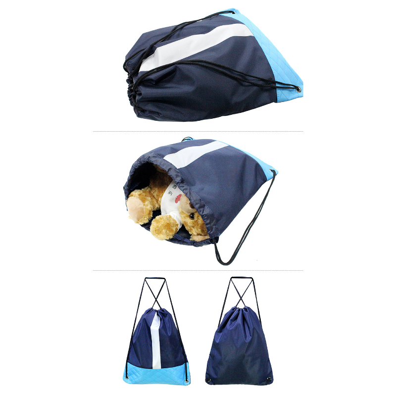 Promotional Drawstring Backpack Bag with Reflective Strip, 17.9" x 14.3", MOQ 10