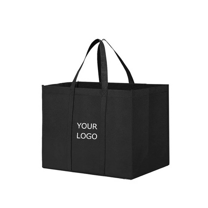 15.75" x 12"x 6" Non Woven Reusable Bags for Groceries Heavy Duty Grocery Tote Bags with Reinforced Handles and Sturdy Bottom