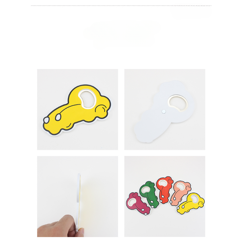 Cute Car Shaped Bottle Opener with Magnet, Fridge Magnet Sticker, MOQ 100