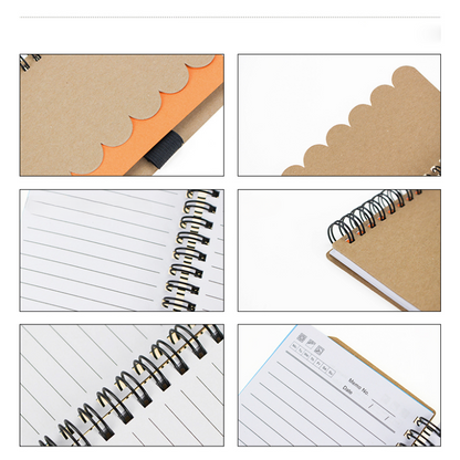 Eco Friendly Notebook with a Pen, Wavy Edge Cover, 4" x 5", 70 Sheets, MOQ 50