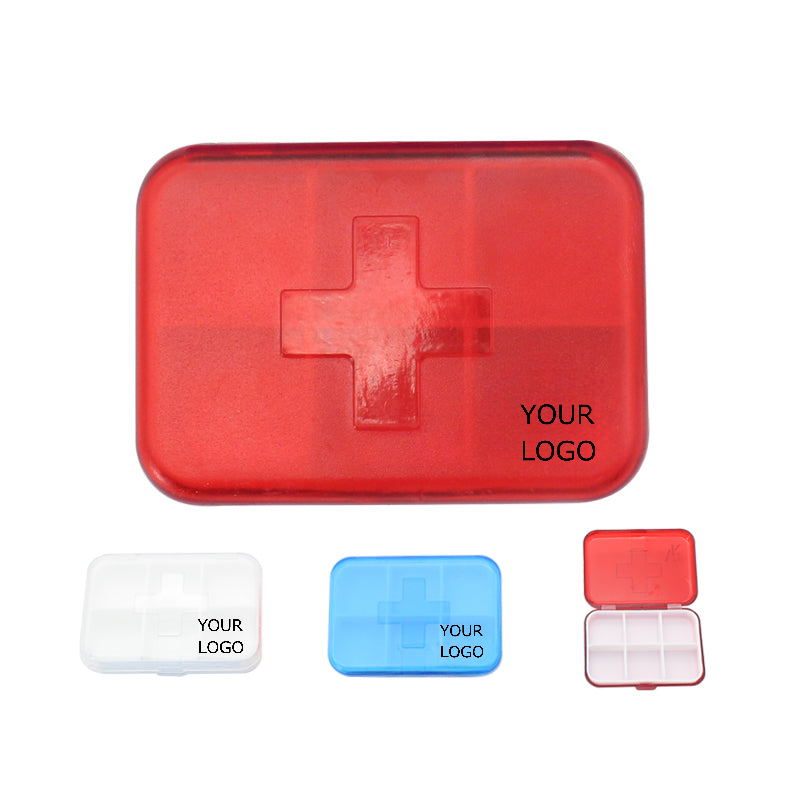 Daily Pill Organizer, 6 Compartments Portable Pill Case, Pill Box to Hold Vitamins, MOQ 50