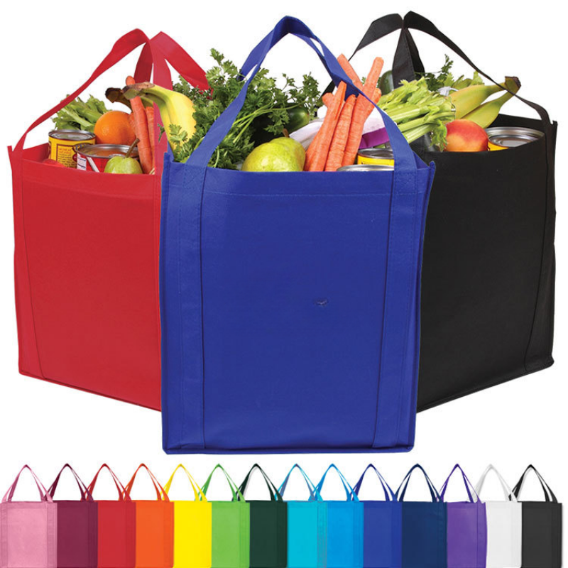 13.0" x 12.63" x 8.75” Durable Non-Woven Shopping Bag Heave Duty Tote Bag with Long Reinforced Handles