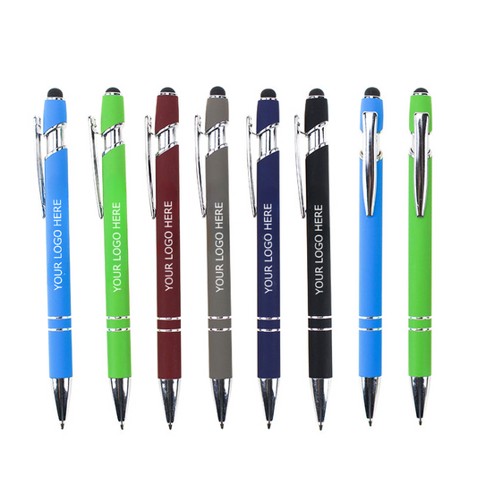 Ballpoint Pens with Stylus Tip, Soft Touch Click Stylus Pen, Retractable Metal Stylus Pens, MOQ 10