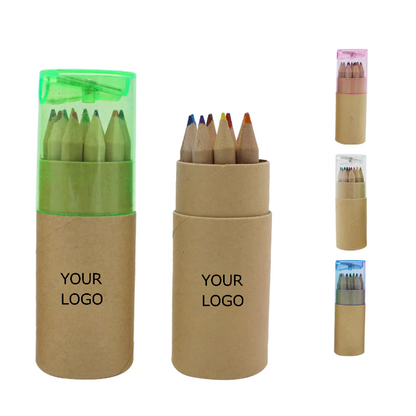 Colored Pencils with Built-in Sharpener in Tube Cap, Vibrant Color Pencils, MOQ 10