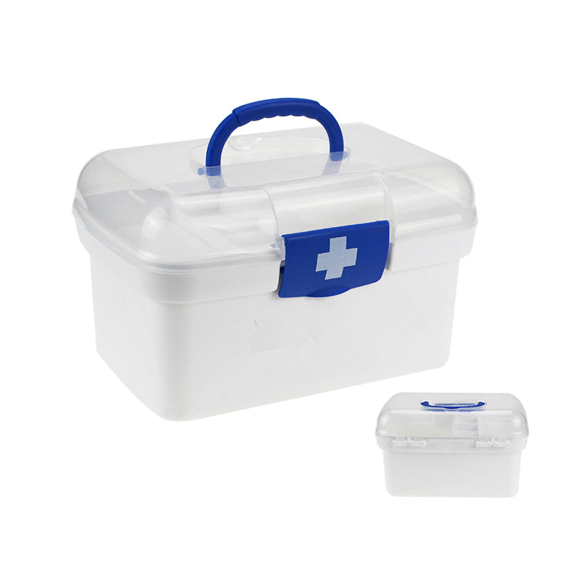 Portable Family Medicine Box Organizer Container, Plastic Medicine Storage Box, 8.5" x 5.9" x 5.1", MOQ 50