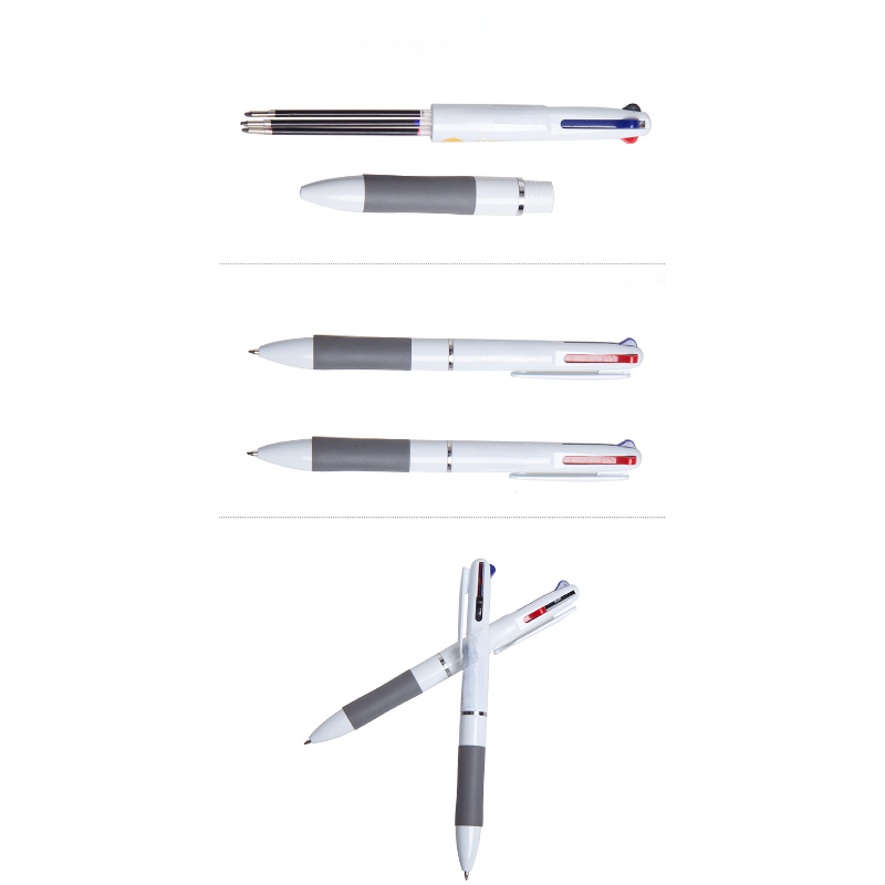 Tri-color Ballpoint Pen, 3 Ink Colors of Red, Blue and Black, Retractable Ballpoint Pens, MOQ 10