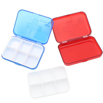 Daily Pill Organizer, 6 Compartments Portable Pill Case, Pill Box to Hold Vitamins, MOQ 50