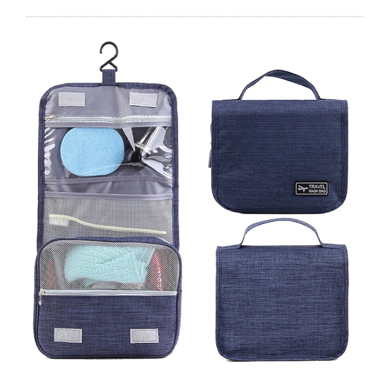 Korean Style Portable Toiletry Bag, Oxford Fabric Cosmetic Bag, 8.7" x 4.3" x 8.7", MOQ 10