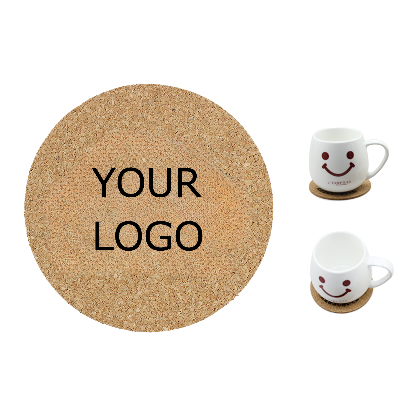 Round Cork Coaster,  3.5" x 3.5" Absorbent Cork Coasters for Cups & Mugs, Heat Resistant Bar Coasters , MOQ 100