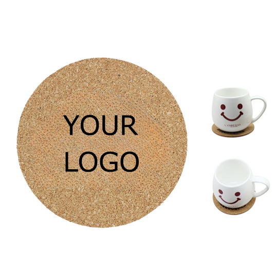 Round Cork Coaster,  3.5" x 3.5" Absorbent Cork Coasters for Cups & Mugs, Heat Resistant Bar Coasters , MOQ 100