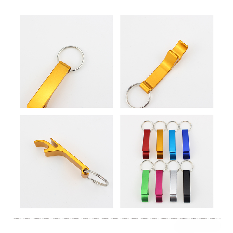 Colored Aluminum Bottle / Can Opener Keychain, Small Practical Flat Bottle Opener for Party Favor, MOQ 20