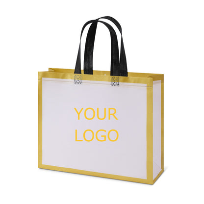 12.60"x10.24"x3.94" Lamination Non-woven Shopping Tote Bag Eco-friendly Storage Bag