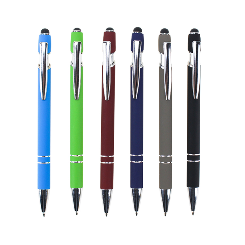 Ballpoint Pens with Stylus Tip, Soft Touch Click Stylus Pen, Retractable Metal Stylus Pens, MOQ 10