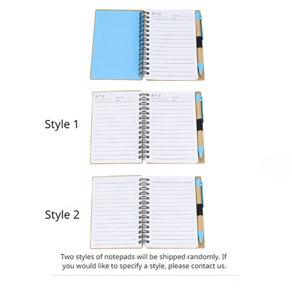 Eco Friendly Notepad with Lovely Smiley Face, included a Pen, 4" x 5", 70 Sheets, MOQ 50