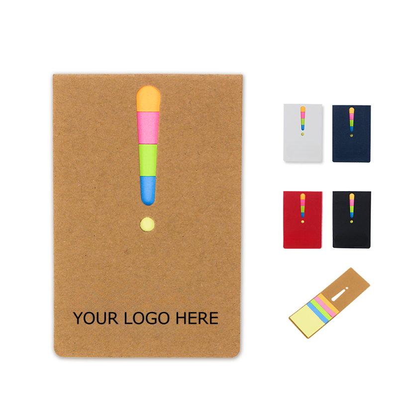 Exclamation Mark Cover, Sticky Notes Pad, 350g Color Cardboard Cover, 2.7" x 4.1", MOQ 50