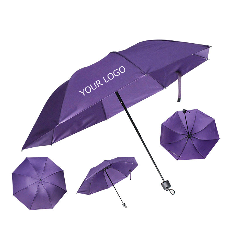 3-Fold Umbrella with 8 Ribs, Hand Open Close, Compact Folding Umbrella, Lightweight Portable, MOQ 50