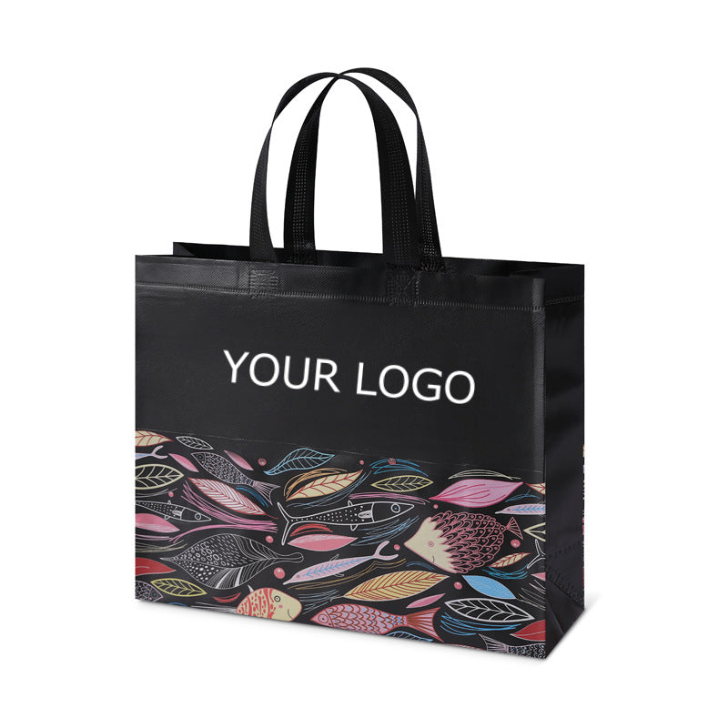 12.60"x10.24"x3.94" Lamination Non-woven Shopping Tote Bag Eco-friendly Storage Bag