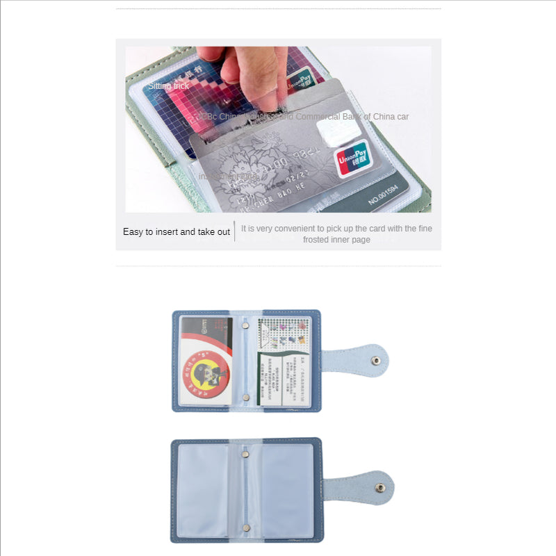 Top Quality PVC Business Card Organizer with 26 Card Slots, Portable Credit Card Protector, Card Wallet，MOQ 10