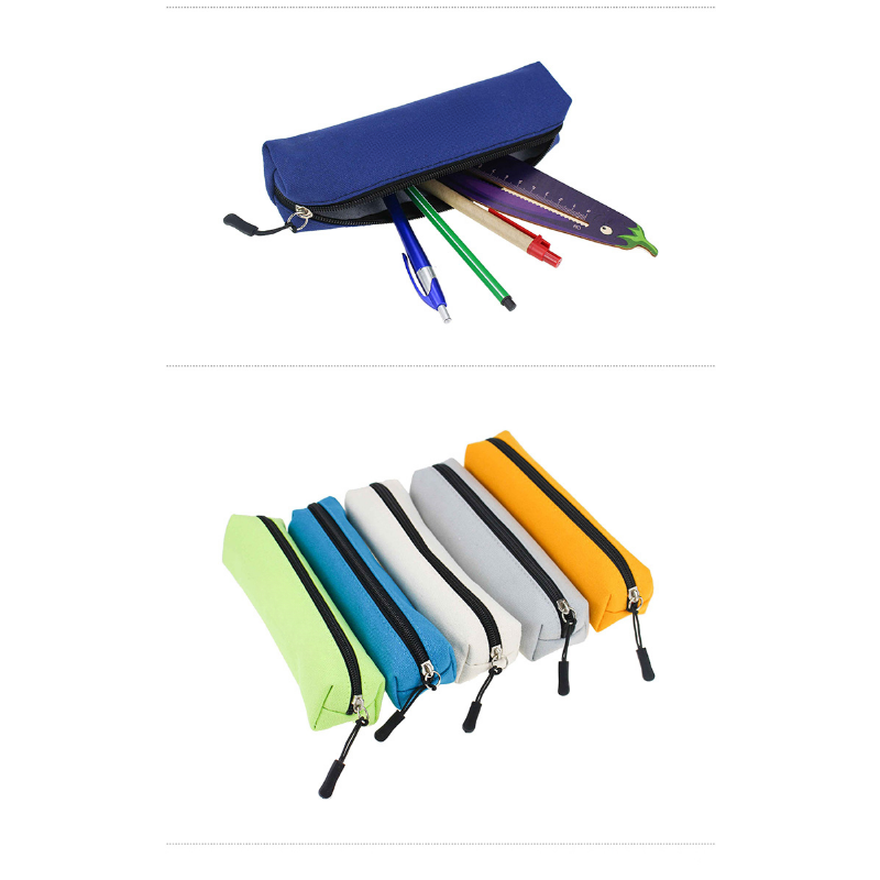 Multi Color Canvas Pencil Case Pouch with Zipper MOQ 10