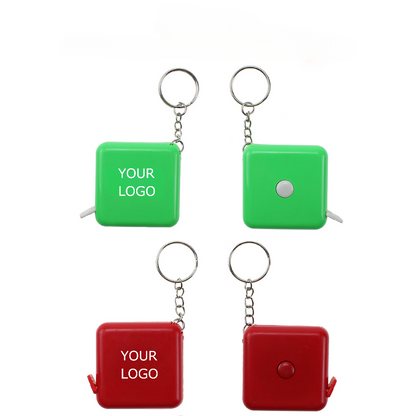 Key Chain, 1.5m Measuring Tape, Square Tape Measure, Snap Button Design, Double Sided Ruler, MOQ 100