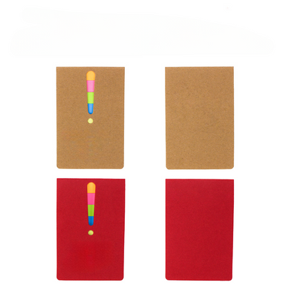 Exclamation Mark Cover, Sticky Notes Pad, 350g Color Cardboard Cover, 2.7" x 4.1", MOQ 50