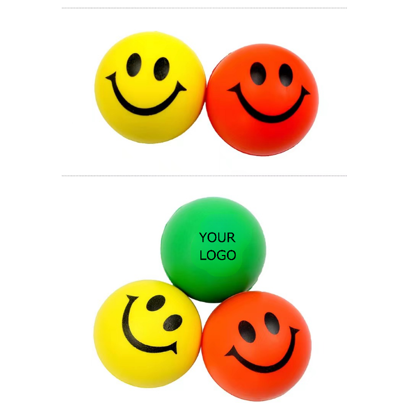 2.5 Inch Smile Face Stress Balls,Funny Face Kids Stress Ball,Party Stress Balls,Foam Stress Balls for Finger Exercise,Relief Stress, MOQ100