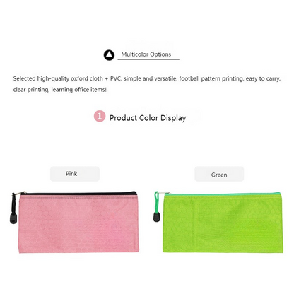 Waterproof A6 Letter Size Storage Zipper Pouch Bag with Football Pattern MOQ 10