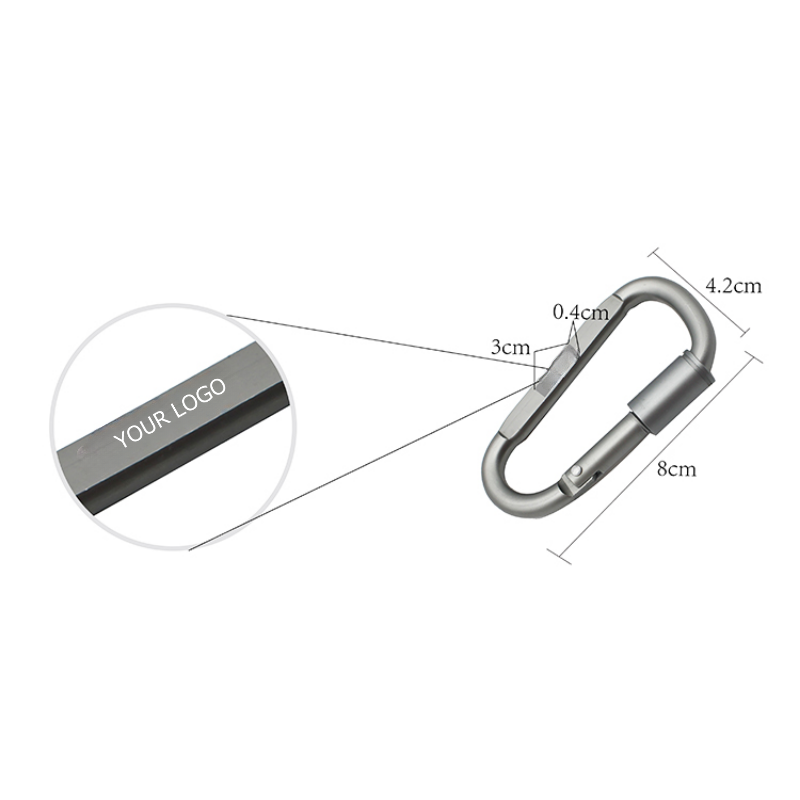 High Quality Aluminum Alloy D Ring Carabiner, MOQ 100