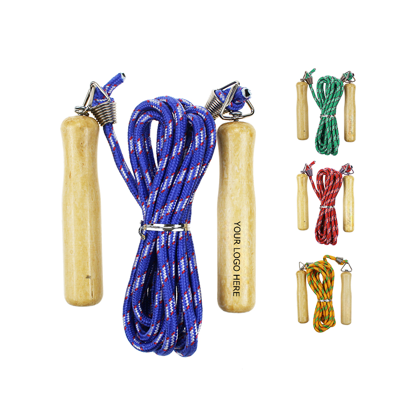 Jump Rope with Wooden Handle, Fitness Skipping Rope, MOQ 100