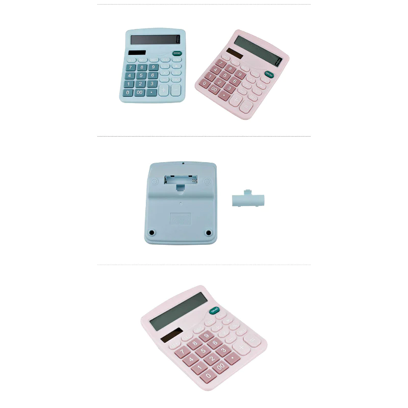 Solar Battery Dual Power 12 Digit Display Calculator with Standard Function for Office, Home, School MOQ 10