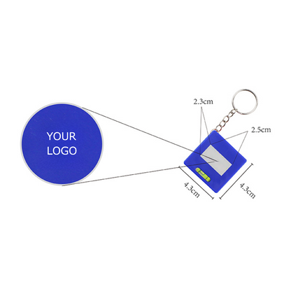 Key Chain, Square Tape Measure,1M, Built-in Level, MOQ 100