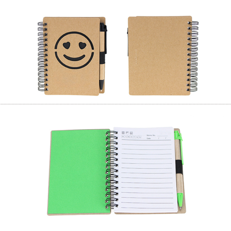 Eco Friendly Notepad with Lovely Smiley Face, included a Pen, 4" x 5", 70 Sheets, MOQ 50