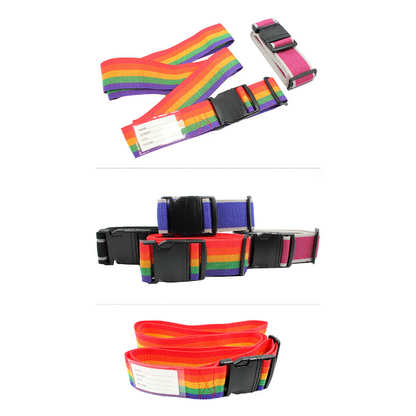 Adjustable Colorful Luggage Straps, Wide Travel Secure Belt for Suitcase with Name ID Card, MOQ 50