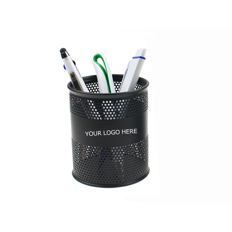 Mesh Pen Cup, Metal Pen/Pencil Holder for Desk, Mesh Metal Pen Organizer, 3.2" x 3.9", MOQ 10