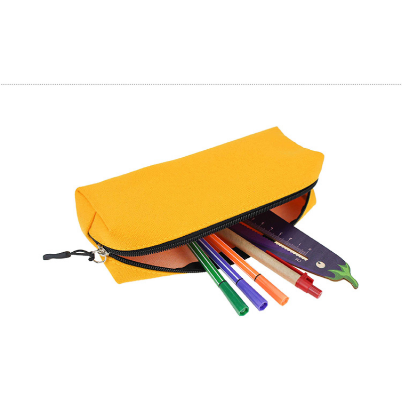 Multi Color Large Capacity Canvas Pencil Case Pouch Stationary Bag MOQ 10