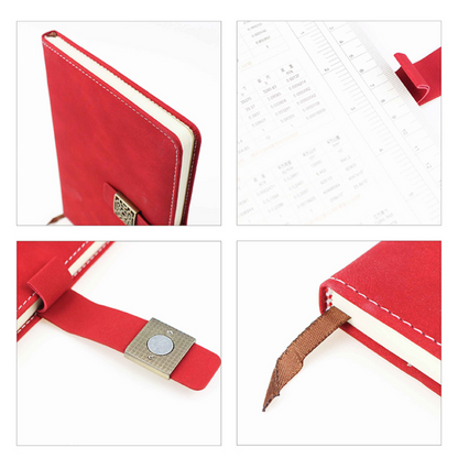 Cotton Leather Cover Notebook, Classic Window Cut Buckle Notebook, 5.7" x 8.5", MOQ 10