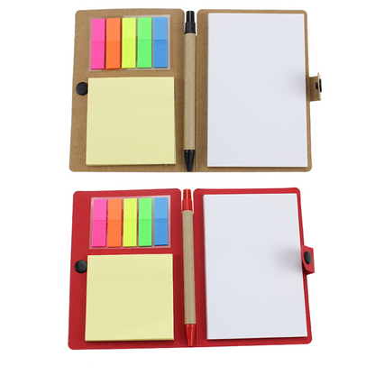 Snap Button Closure Memo Pad with a Pen, 4" x 6", MOQ 10