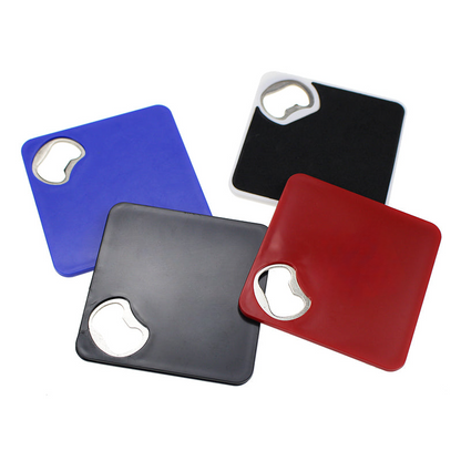 3.1" Square Dual-purpose Bottle Opener/Coaster, MOQ 10