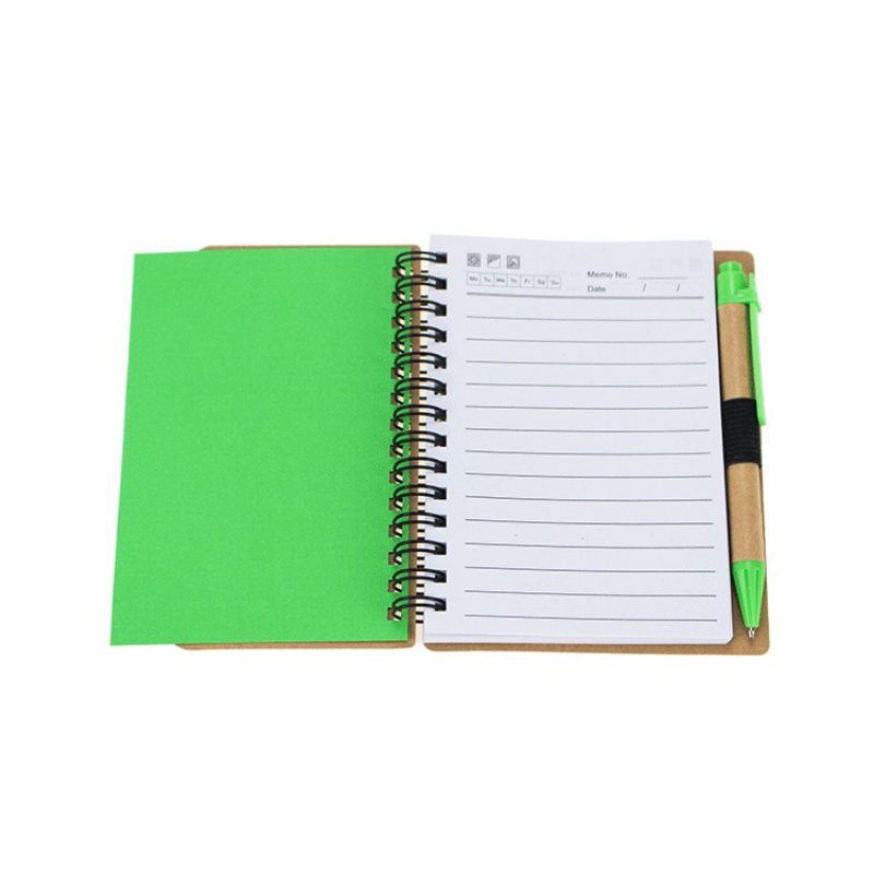 Eco Friendly Notebook with a Pen, Wavy Edge Cover, 4" x 5", 70 Sheets, MOQ 50