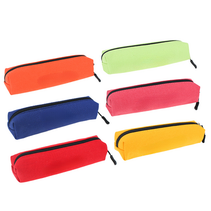 Multi Color Canvas Pencil Case Pouch with Zipper MOQ 10