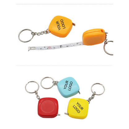 Colorful Mini Square Tape Measure,1M, Key Chain,MOQ 100