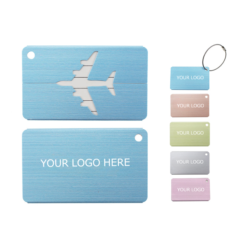 Aluminum Alloy Luggage Tag, Travel Labels Set with Steel Loop, MOQ 50