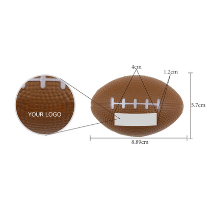 3.5"x2.2" Foam Mini Football Stress Balls, MOQ 100