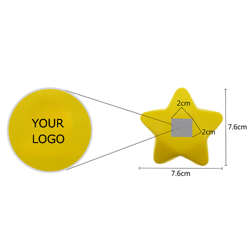 Star Stress Balls, 3 Inch PU Foam Stress Balls, MOQ 10