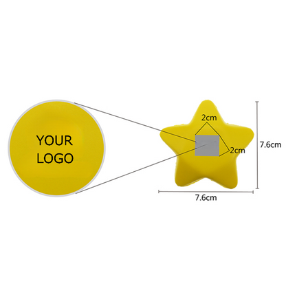 Star Stress Balls, 3 Inch PU Foam Stress Balls, MOQ 10