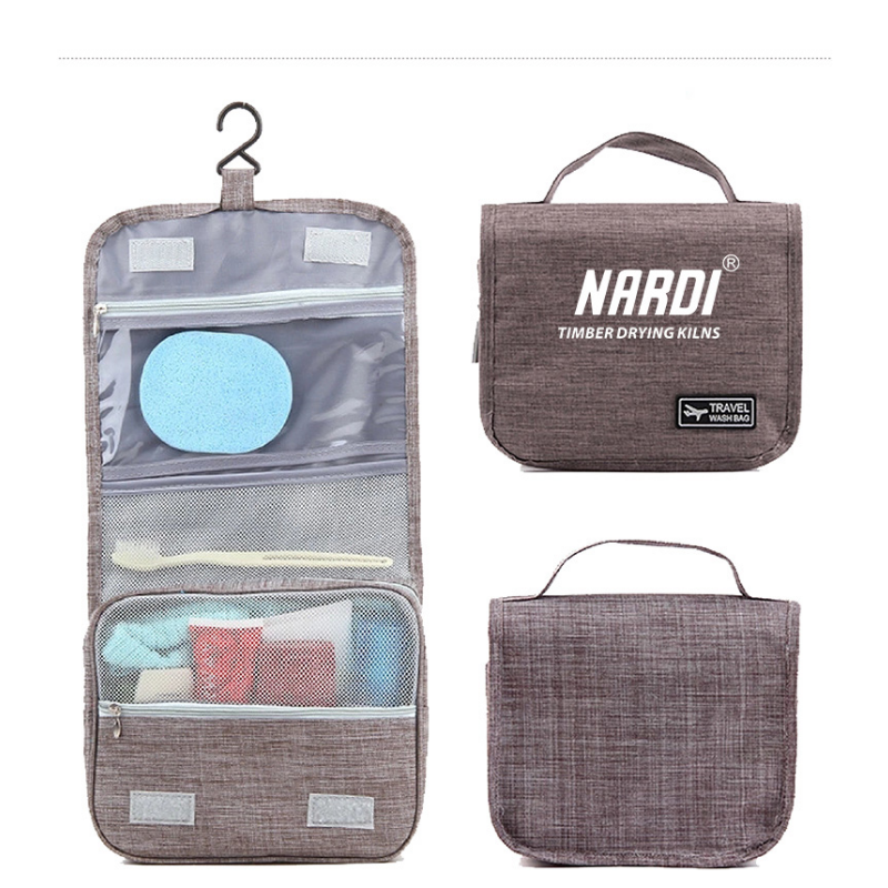 Korean Style Portable Toiletry Bag, Oxford Fabric Cosmetic Bag, 8.7" x 4.3" x 8.7", MOQ 10