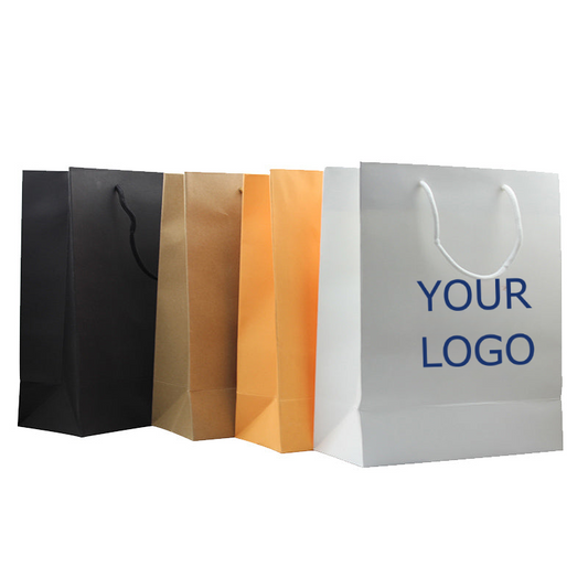 Eco-friendly Vertical Medium Thick Paper Bag, 10.6" x 8.7" x 3.9", MOQ 100