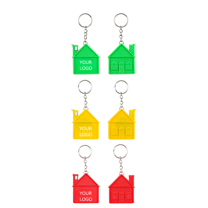 House-shaped Tape Measure,  1M, Key Tag,  Key Chain, MOQ 100