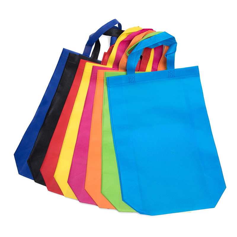 Non Woven Tote Bags with Long Handles, Party Favor Gift Bags, Reusable Grocery Bags,11.8" x 15.7" x 3.9", MOQ 100