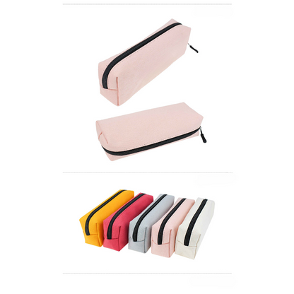 Multi Color Large Capacity Canvas Pencil Case Pouch Stationary Bag MOQ 10